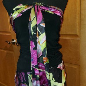 Floral 2pc summer strapless dress